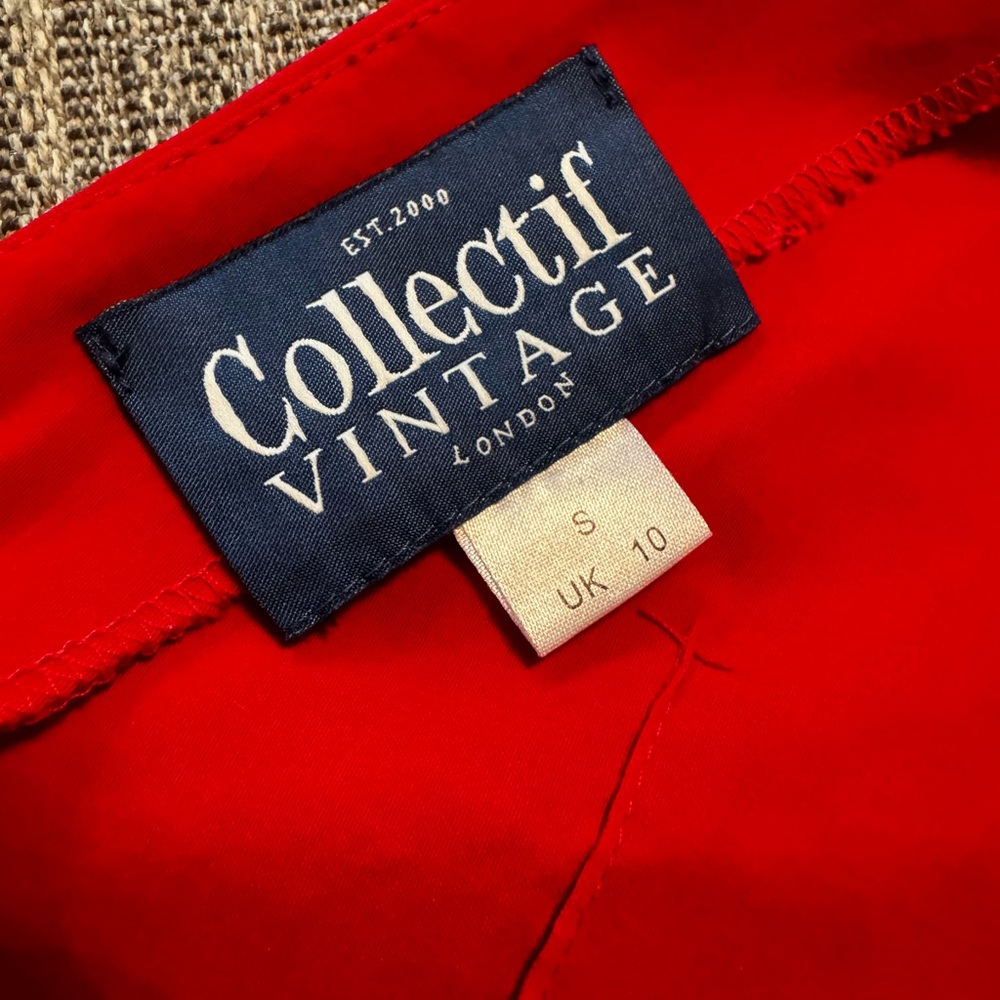 Collectif Vintage Maven Red Wiggle Peplum Siren Dress ♥️🔥 - Picture 4 of 4